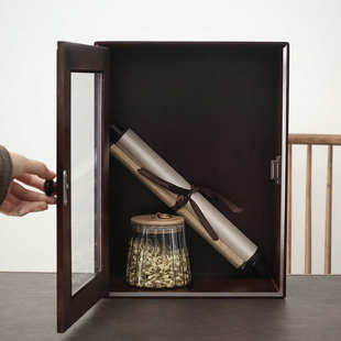 收纳柜创意家用茶茶柜子水柜茶道柜柜存储竹制简约茶具储物柜配件