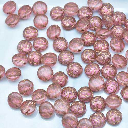 新款捷克玻璃珠preciosa宝仕奥莎玫瑰 29色8mm，12mm 散珠100克装
