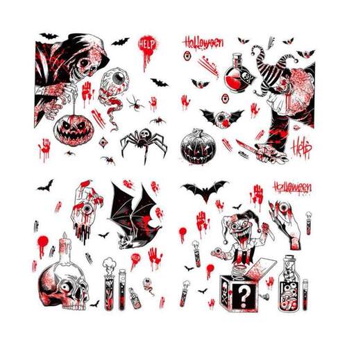 Halloween decoration skull window sticker static sticker万圣