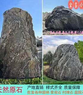 泰山石雕雪浪石景观石头大型庭院天然原石风景石自然石刻字村牌石