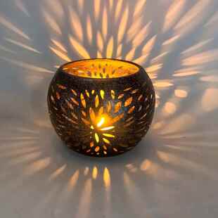 简约现代铁艺圆形电子蜡烛灯笼烛台家居装饰桌面镂空菊花创意摆件