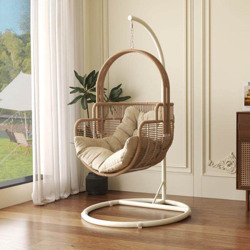吊篮秋千懒人家用麻花藤条阳台室内新款精致网红摇摇椅休闲吊椅