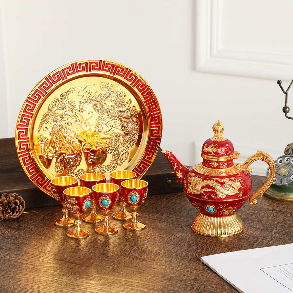 欧式酒壶套装大容量酒壶家用复古高档白酒杯创意婚庆白酒酒具摆件