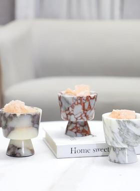 现简约天然大理石代香杯艺装饰摆件客术薰厅卧室电视1969柜家居装