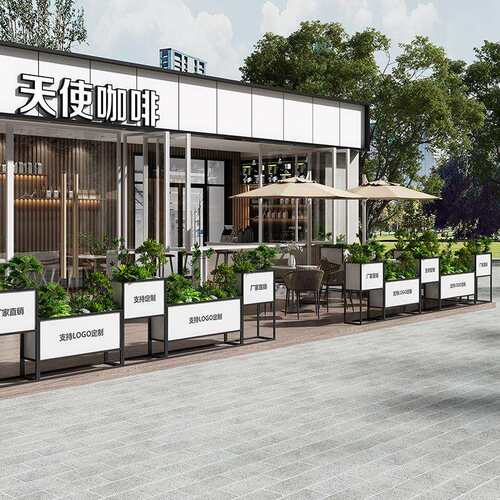 简约户外花箱商场广场外围布景花架餐厅咖啡厅外摆绿植X20花槽
