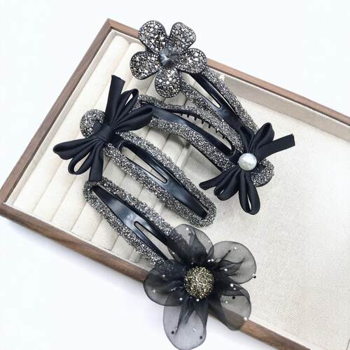 2025 New Korean Version Rhinestone Barrette Hair Clip for Wo