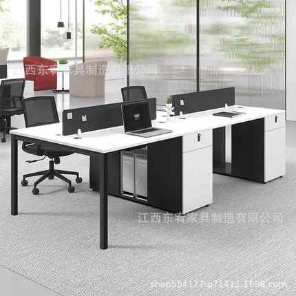 办桌椅工组合白色简约现代公司四人位4人2员工办SY-A0512公室家具