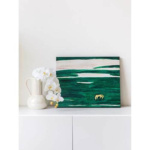 常玉SanYu 原野之马装饰画小众复古艺术画客厅玄关柜餐边柜摆画