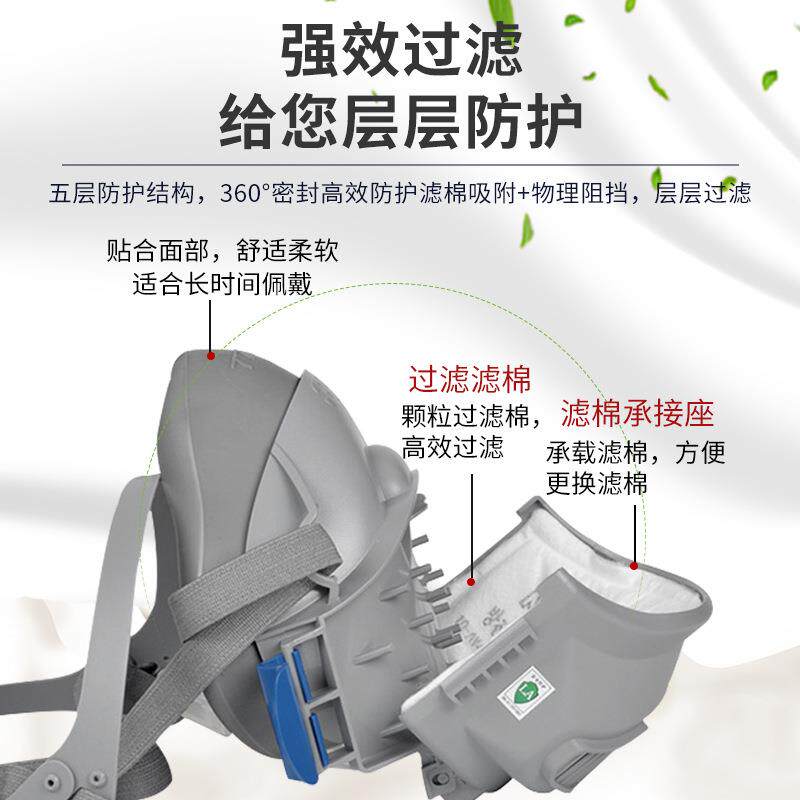 3M 7772舒适面具 工业粉尘煤矿粉尘打磨车间矿山活性炭防尘面罩