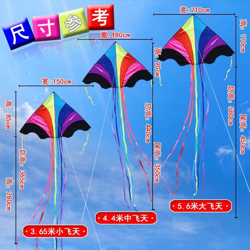 潍坊2025年升级版激光热切尾巴飞天彩虹风筝大型成人微风好飞儿童