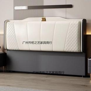 软新款 床头落包2025实804木轻超奢现代简约背板一体地靠背单买薄