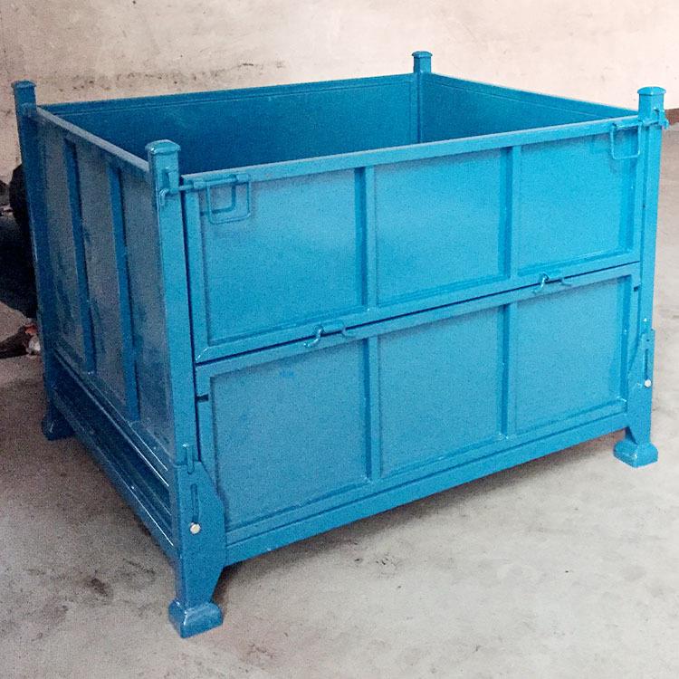 折叠料箱仓储笼厂家供应常规网格料箱销售可堆叠铁皮箱