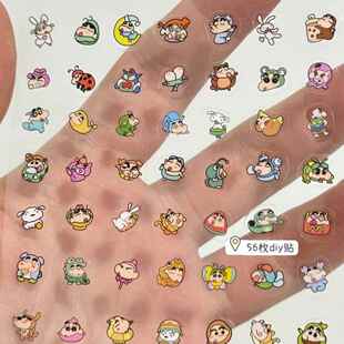 小红书同款蜡笔小新贴纸小图案可爱卡通便宜笔杆贴水杯贴手机贴纸