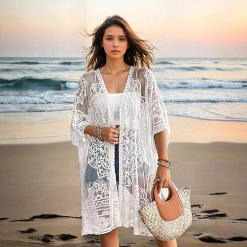 Lace Kimonos for Women 2025 Swim Cover Up Summer Beach