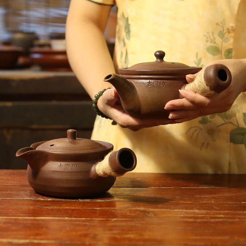 古陶坊砂铫煮茶壶陶壶大口径老白茶黑茶煮茶器炭炉电陶炉烧水壶