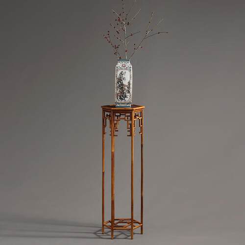 凤眼竹花架纯手工竹高款兰花架明式花几复古香案盆景架