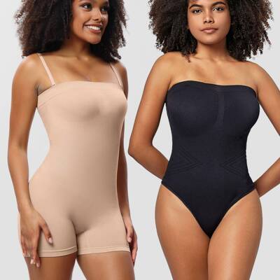 Strapless Shapewear Bodysuit Women Tummy Control Shortie