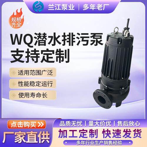 潜污泵WQ型潜水潜污泵排污泵污水处理设备不锈钢排污泵