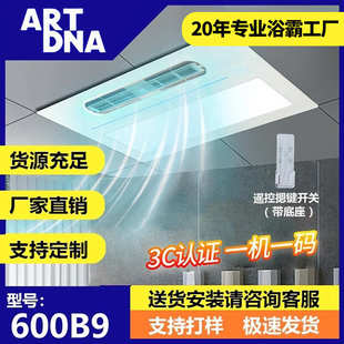 ARTDNA厨房吊顶凉霸集成摆叶出风两档调节LED照明氛围灯电风扇