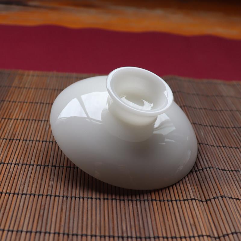 亮光冰种璞玉盖碗单盖子高盖档白瓷盖子陶瓷BHD泡茶杯新茶碗配单