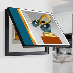 掀盖电表箱装饰画配电箱遮挡画客厅单幅壁画餐厅画晶瓷画盖电箱批