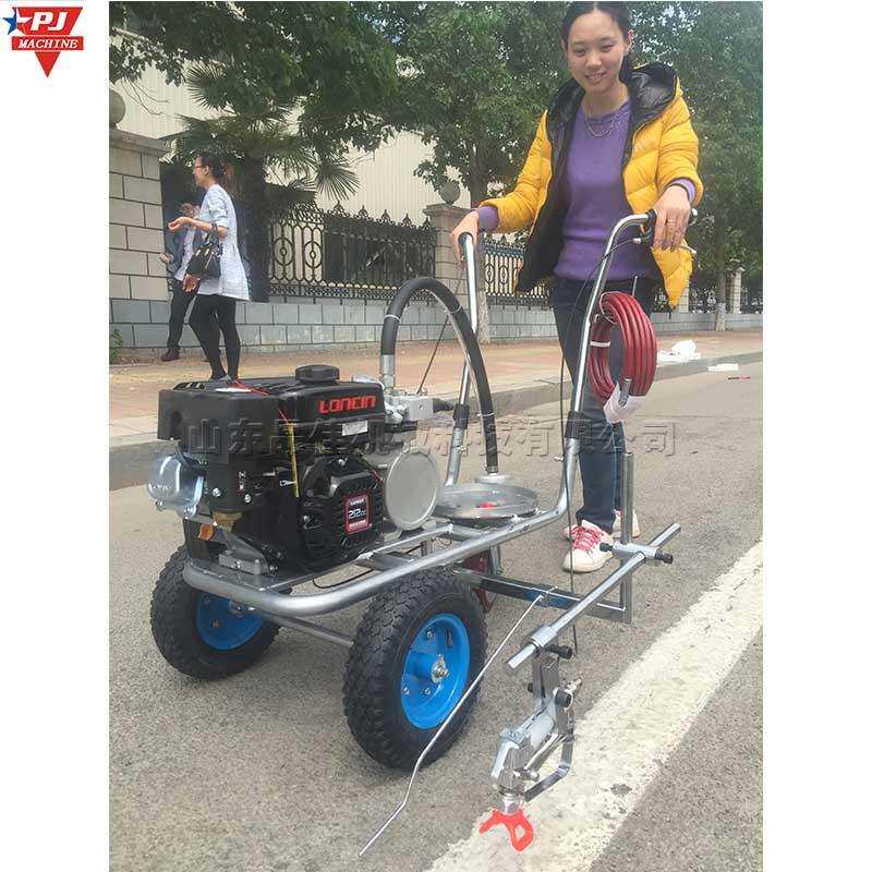 手推式冷喷划线机 汽油动力道路标线划线机 小型塑胶跑道划线机