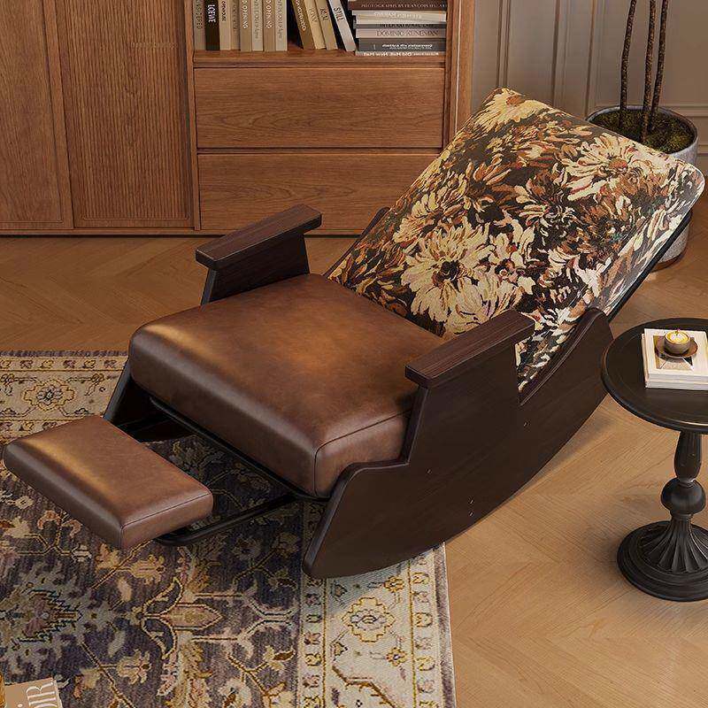 实木摇摇椅复古躺椅阳台单人沙发椅家用客厅休闲椅可睡可躺椅新款