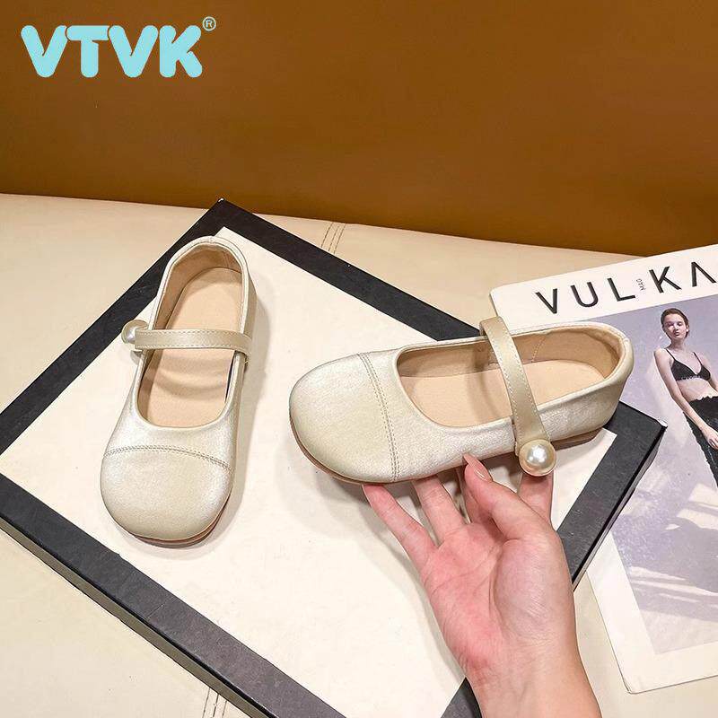 VTVK女童皮鞋春秋女孩公主鞋2025新款软底儿童演出鞋真皮休闲包鞋