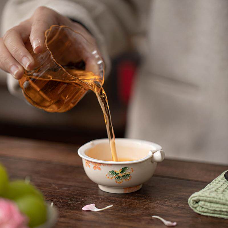 手绘花团锦簇茶杯女士个人专用喝茶品茗杯高档陶瓷主人杯单杯 可