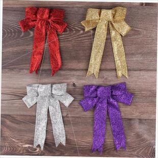Gold scallion powder locked bow Christmas tree pendant圣诞