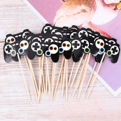 24pcs Shaped Cake Toppers Safe Eco Friendly Picks Kids