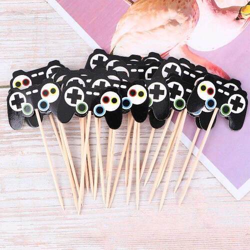 24pcs Shaped Cake Toppers Safe Eco Friendly Picks Kids