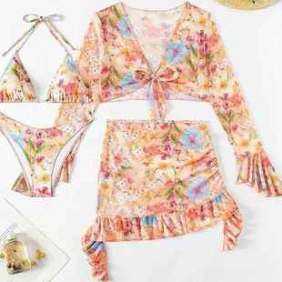 sleeve bikini beach ladies long Fashion short swimsuit hot