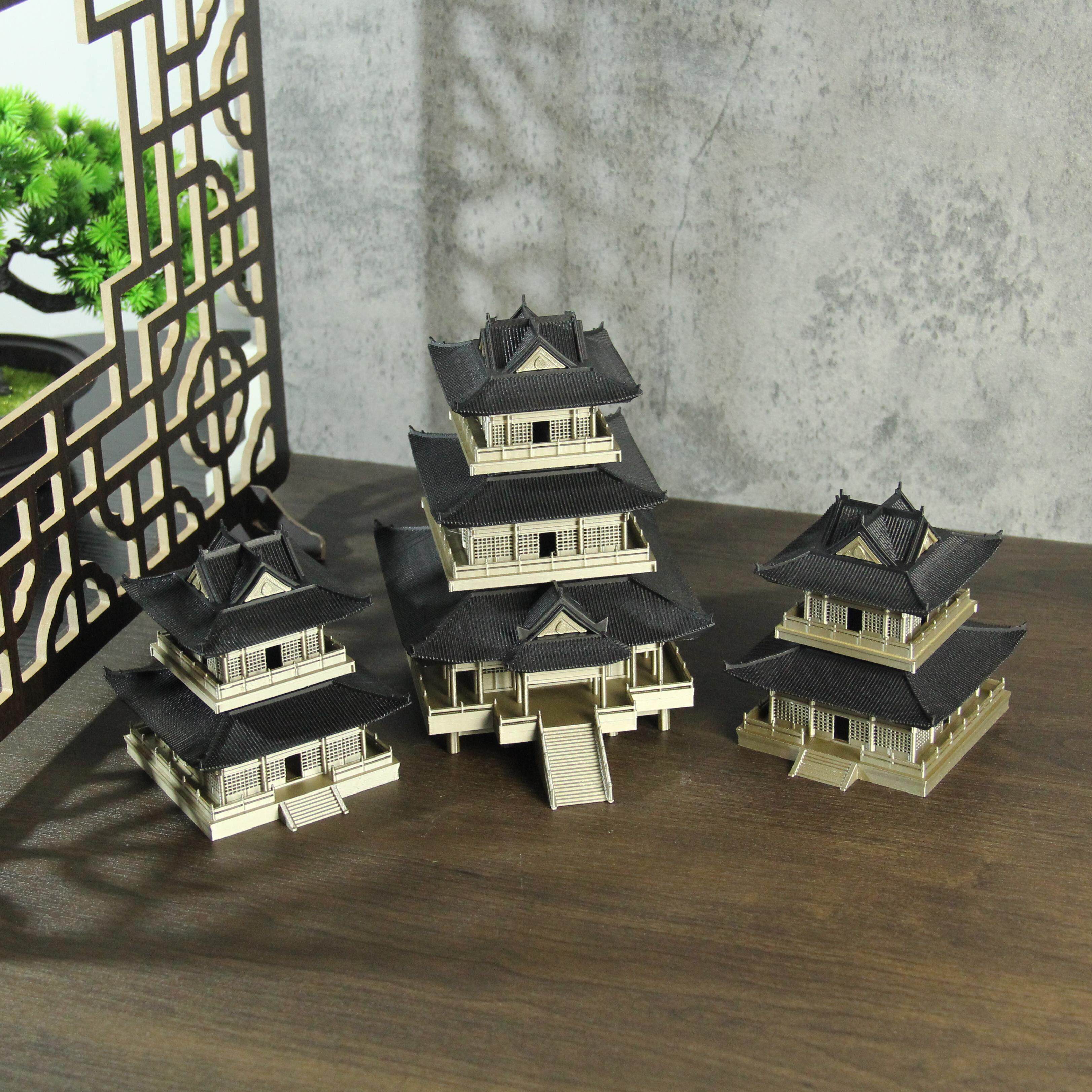 楼阁高楼古风建筑鱼缸假山盆景微景观造景装饰家居水陆缸摆件模型