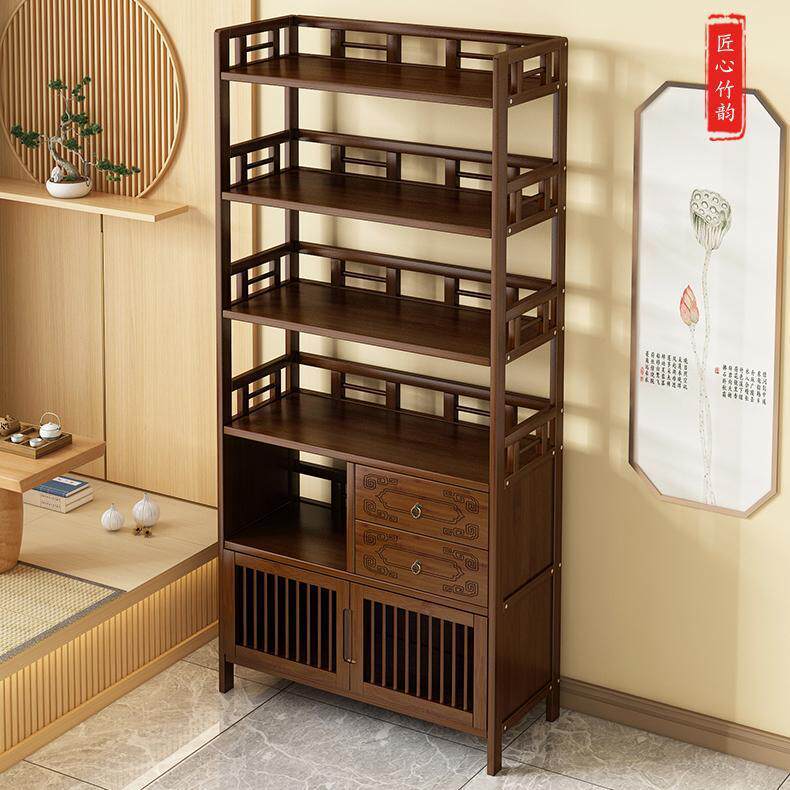 茶中几客小厅家用户型茶台桌沙发小型摆件博古架竹制式GMP边茶几