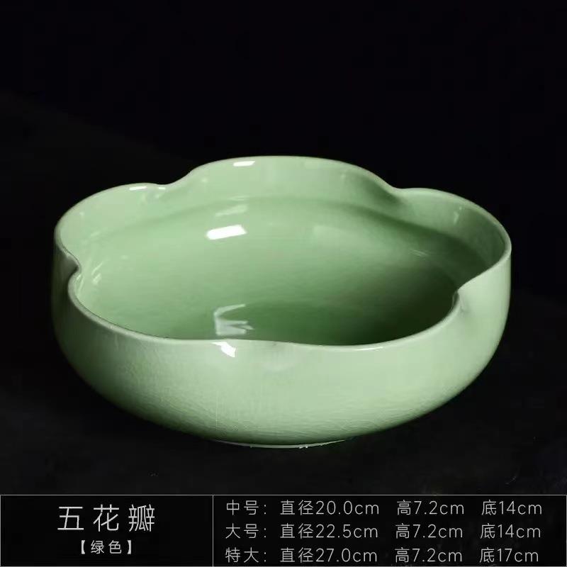水仙花盆无孔圆形大号菖蒲铜钱草碗莲睡莲绿植陶瓷水培花盆