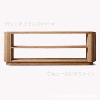 美式RH家具现代简约橡木边几轻奢客厅沙发背几法式乡村复古玄关桌