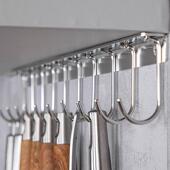 免厨房排免墙壁墙钩打孔橱柜 勾钉创意壁挂挂勾一排挂钩架不锈钢