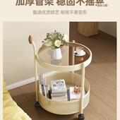 小复古中古985风可移动沙发边阳台小茶床头几侧边柜桌茶几小推车