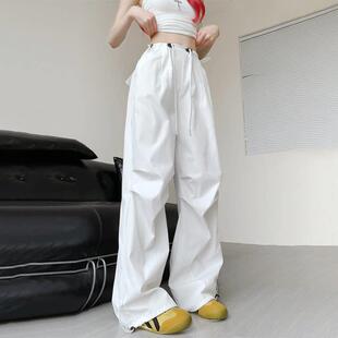 潮牌工装裤女款夏季薄款2026新款美式街舞裤子跳舞爵士舞降落伞裤