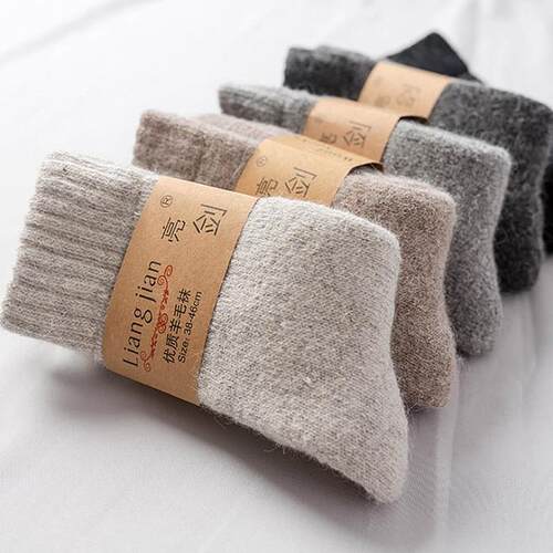 Socks Men Super Thicker Solid Sock Merino Wool Rabbit Socks