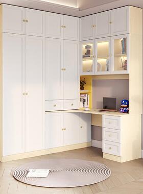 卧J^简约转桌体角衣柜书桌一组合儿童房书柜带电脑现代室书414架