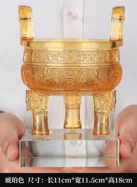 新款铁礼面业琉璃鼎件公司开业摆礼品办圈公室博古架桌装饰工艺品