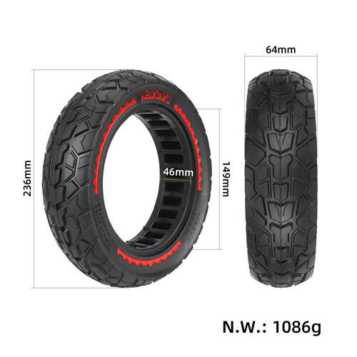 10*2.5(60/70-6.5)红线越野实心胎 9号Max G30电动滑板车橡胶轮胎