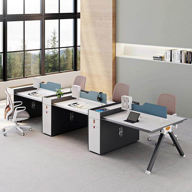 职员办公桌简约现代4人位二双6四工位卡座员工办公室桌椅组合
