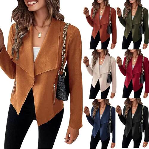 Motorcycle jacket, women's deer skin short jacket