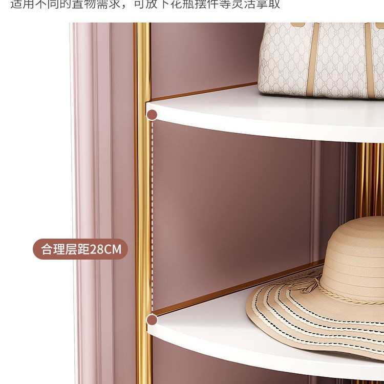 墙角柜简易书架落地式转角置物架客厅三角形靠墙角收纳架轻奢边柜