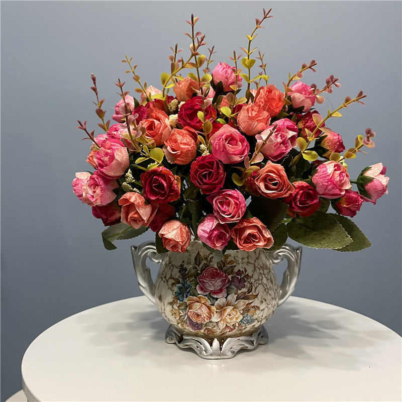 花新款欧式客厅茶几假花套装摆件装饰家居摆设花艺赵之周