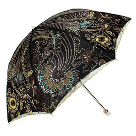 断色一不退不换  高档二折双层刺绣防晒太阳伞晴雨两用遮阳伞