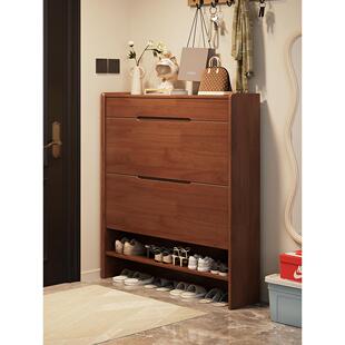 实木鞋柜宽25CM超薄翻斗家用门口入户玄关柜客厅阳台收纳窄储物柜